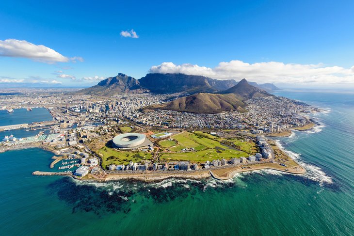 Aerial view of Cape Town