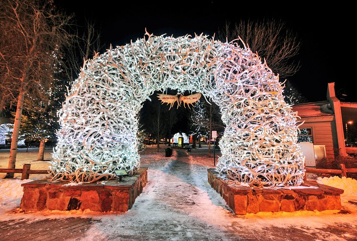 Elk antler arch in the Town Square, Jackson Hole