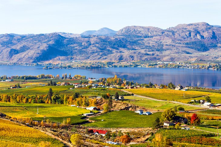 The town of Osoyoos and Okanagan Lake