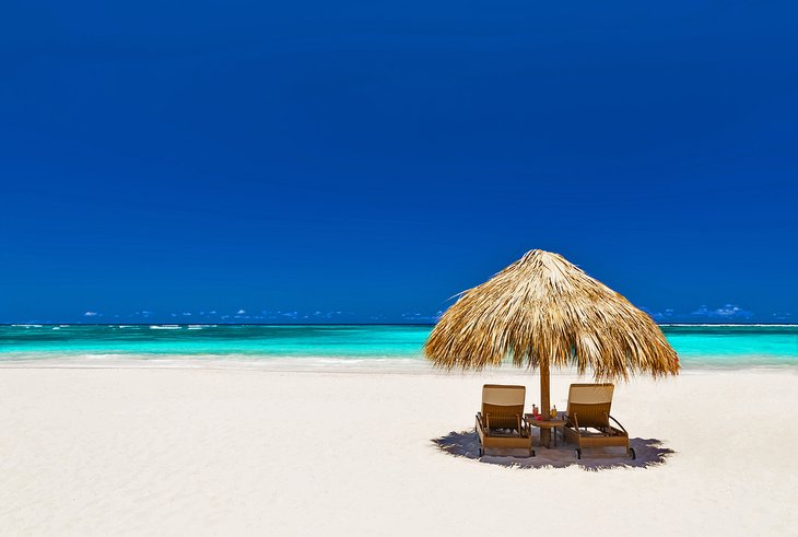 Idyllic beach scene in Punta Cana, Dominican Republic