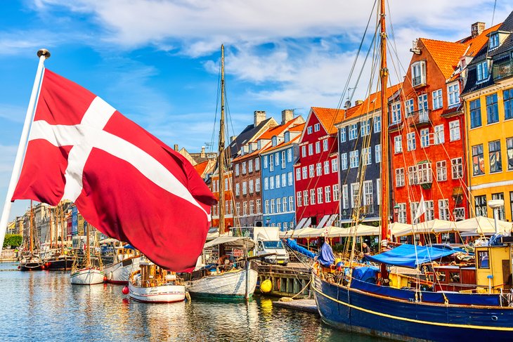 Nyhavn port in the center of Copenhagen