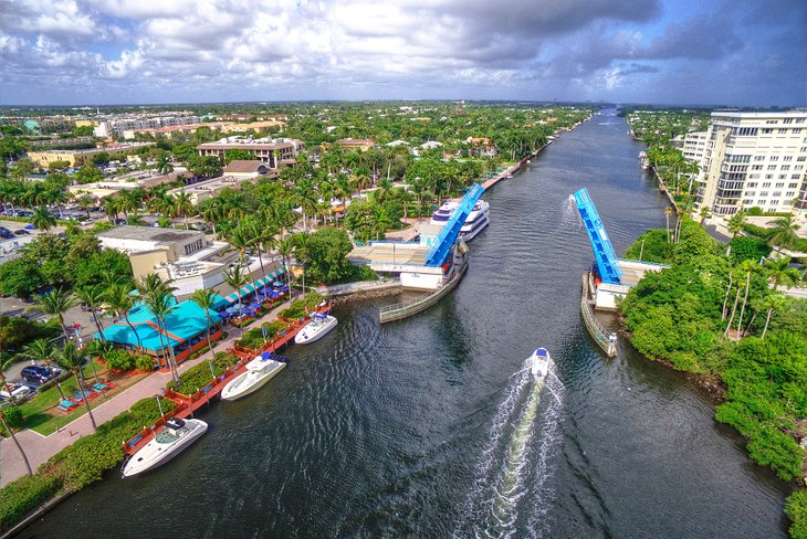 Aerial view of the Atlantic Avenue Intracoastal Bridge