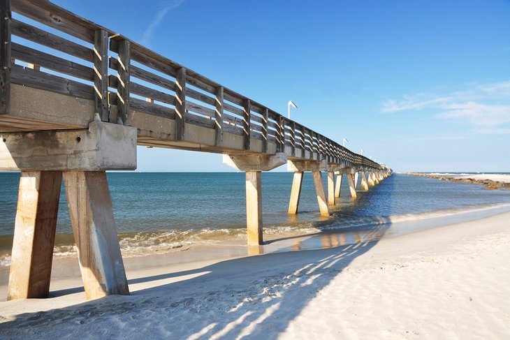 Bridge and beach at Fort Clinch State Park