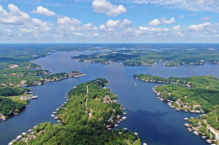 Aerial view of the Lake of the Ozarks, Missouri