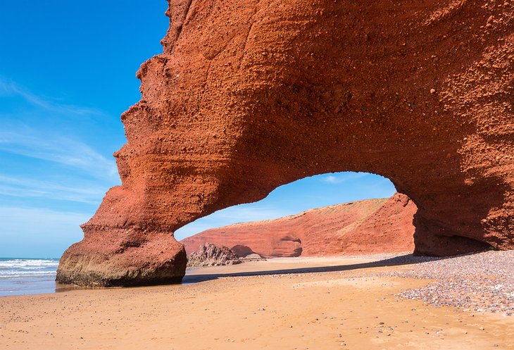 Rock arch at Legzira Beach