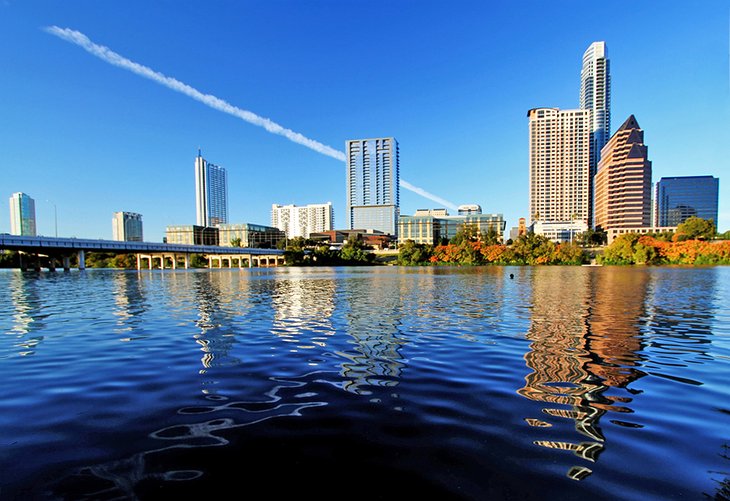 Lady Bird Lake and downtown Austin