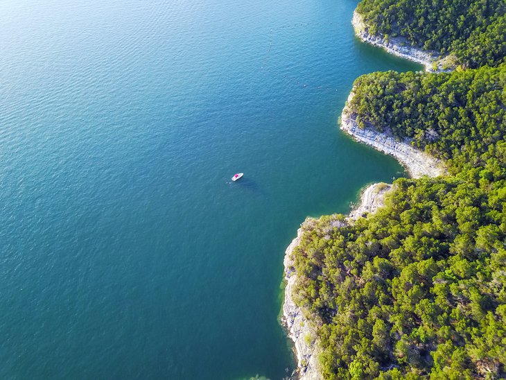 Aerial view of Lake Travis