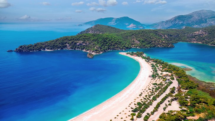 Aerial view of the beach at Ölüdeniz