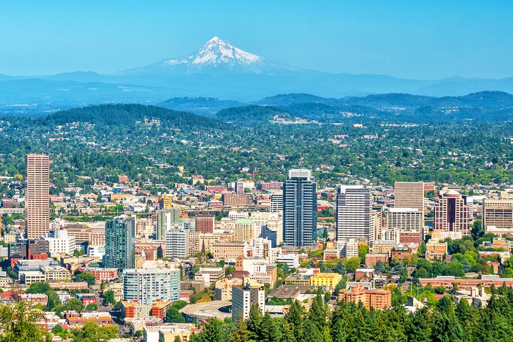 View of downtown Portland from the Pittock Mansion