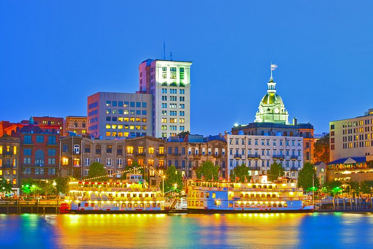 Riverfront and Skyline in Savannah, Georgia