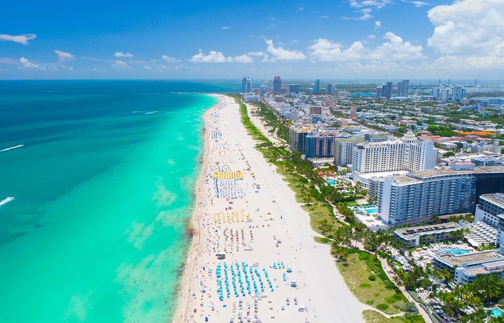 Vue aérienne de Miami Beach, Floride