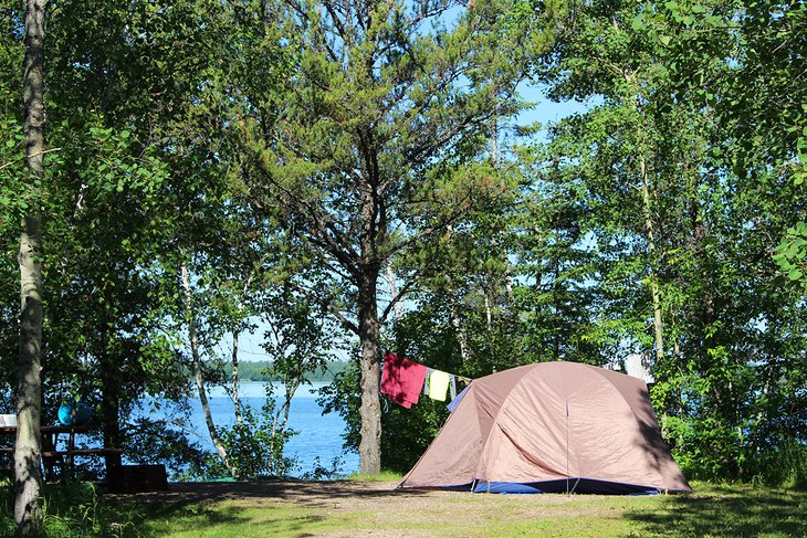 Campsite on Brereton Lake beside Main Beach