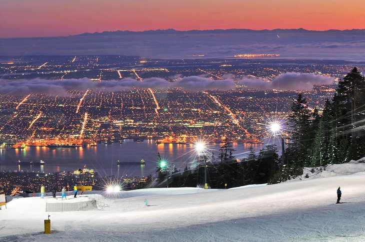 Night skiing at Grouse Mountain