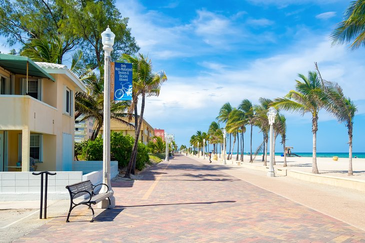 The famous Hollywood Beach boardwalk