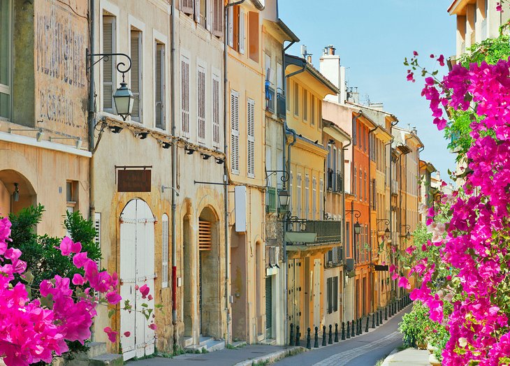 Charming, old street in Aix-en-Provence best cities of France