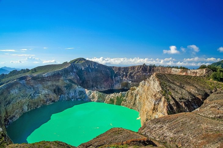Crater lakes on the Kelimutu Volcano