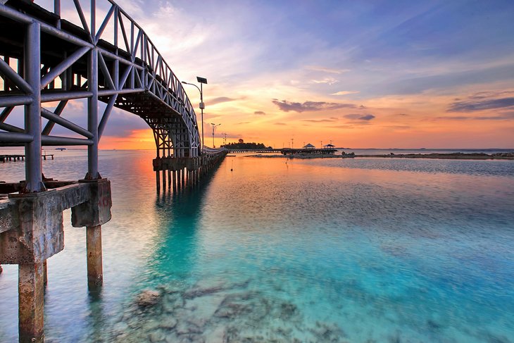 Jembatan Cinta bridge at sunset