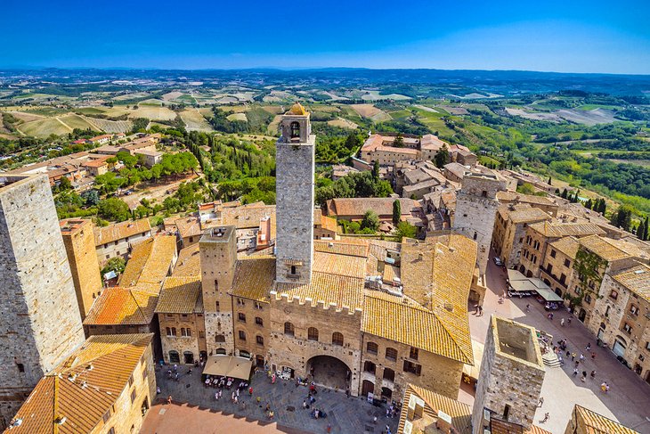 Aerial view of San Gimignano