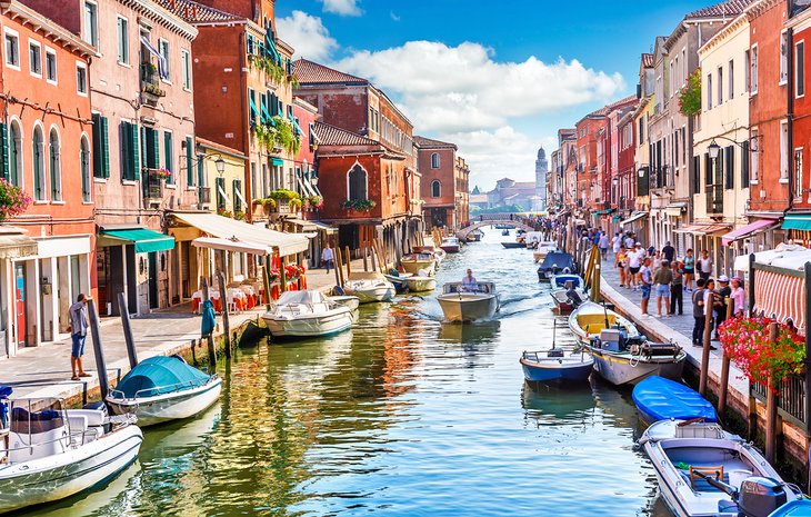 The island of Murano, famous for its glass products