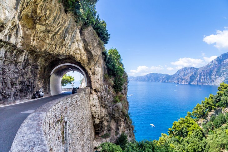 Cliffside road along the Amalfi Coast