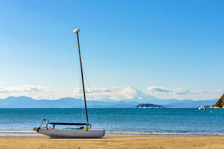 Mt. Fuji seen from Zushi Beach