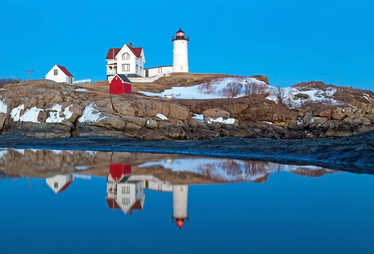 Nubble Lighthouse in winter, York, Maine