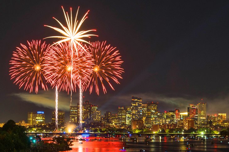 Boston fireworks on the 4th of July