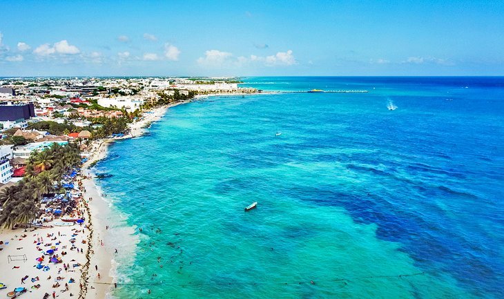 Aerial view of Playa del Carmen