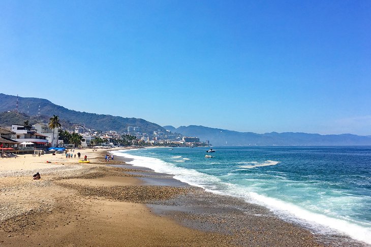 Beach in Puerto Vallarta at sunset