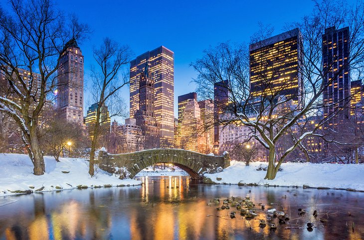 Gapstow Bridge in the winter, Central Park, NYC
