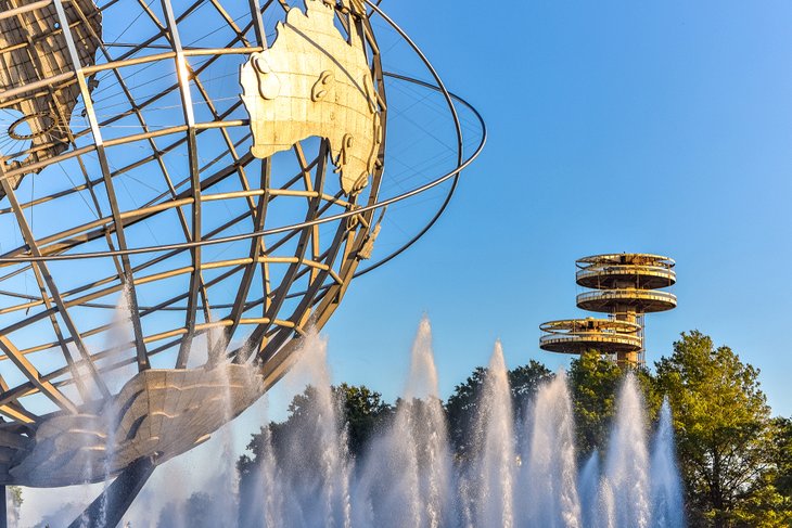 The Unisphere and Observation Towers in Flushing Meadows Corona Park