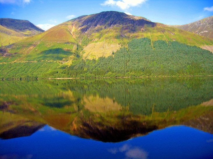 Hills reflected in Loch Ness