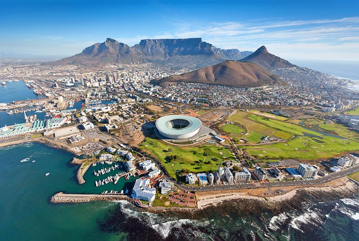 Aerial view of Cape Town