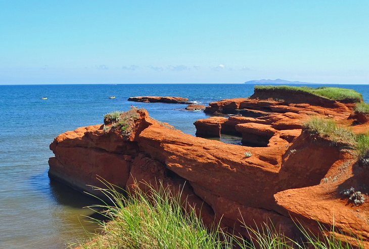 Cap-aux-Meules cliffs, Magdalen Islands, Quebec