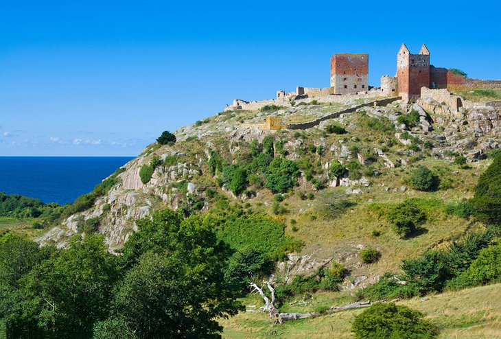 Hammershus Castle overlooking the Baltic Sea