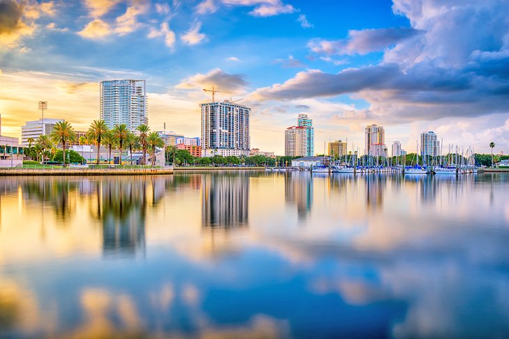 St. Petersburg skyline at sunset