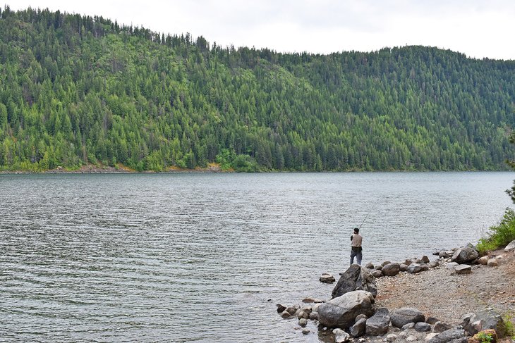 Fisherman at Lake Pend Oreille, Farragut State Park