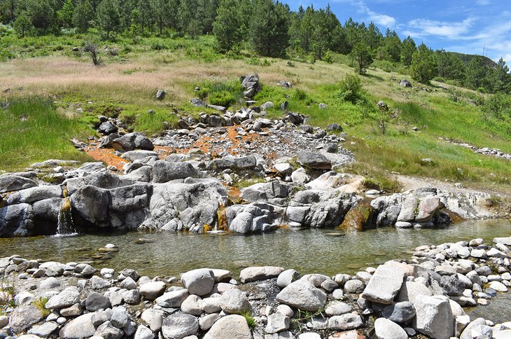 Hot spring at the Kirkham Campground, Boise National Forest