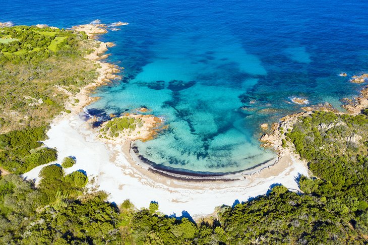 Aerial view of the Prince's Beach (Spiaggia del Principe), Costa Smeralda