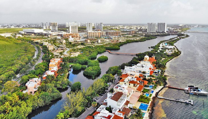 Aerial view of Cancun