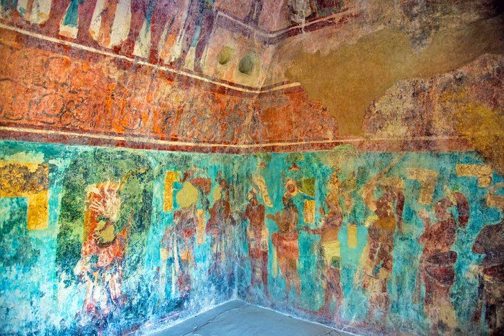 Painted walls in Bonampak