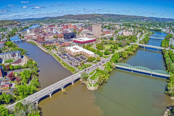 Aerial view of Binghamton, NY