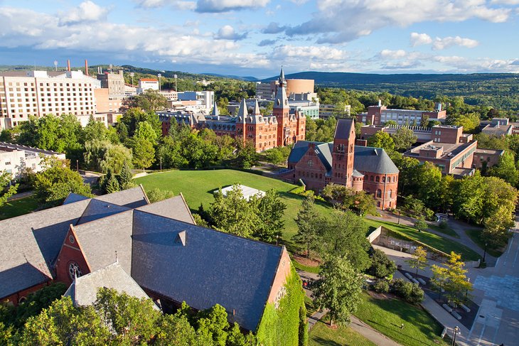 Vue sur l'Université Cornell à Ithaca