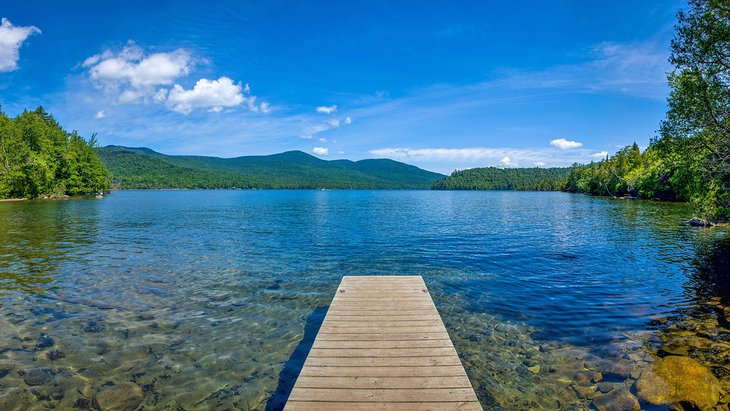 Lake Placid on a clear summer day