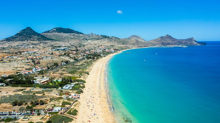 Aerial view of Porto Santo Beach