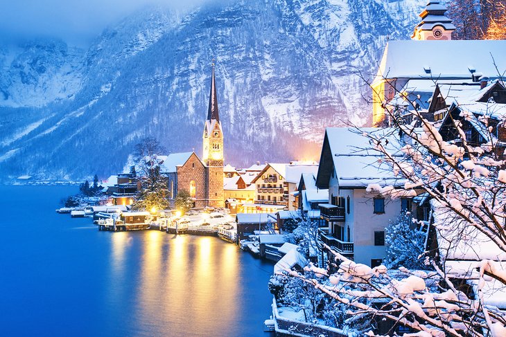 Hallstatt village in the winter