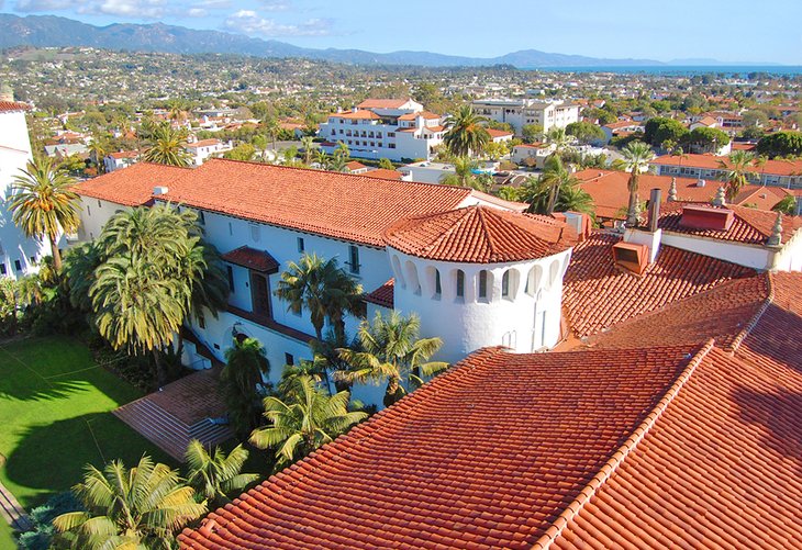 View over the red-tile roofs of Santa Barbara