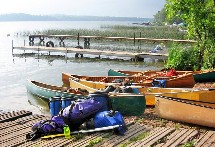 Preparing for a canoe trip on Big Whiteshell Lake