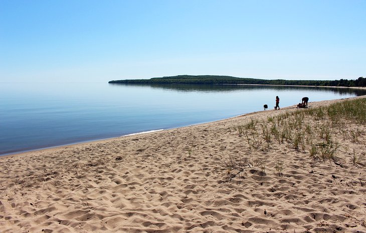 Beach fronting the campground at Pancake Bay PP