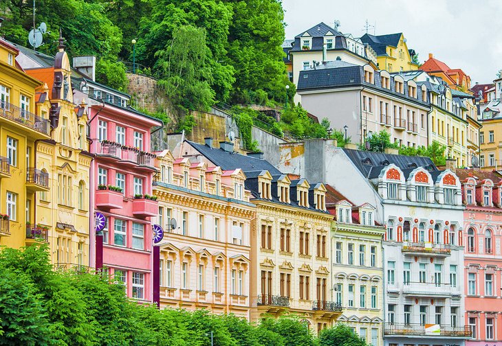 Colorful buildings in Karlovy Vary